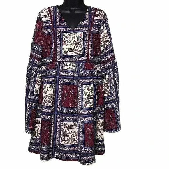 Altar’d State Block Multicolor Floral Boho Dress Size L - Picture 1 of 7